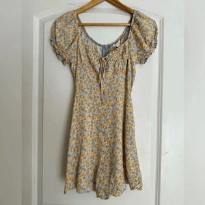 Full Tilt Blue & Yellow Floral Romper